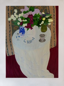 Pierre BONCOMPAIN - Le lilas du jardin/3 bouquets. 87 x 109 cm – 1200 €